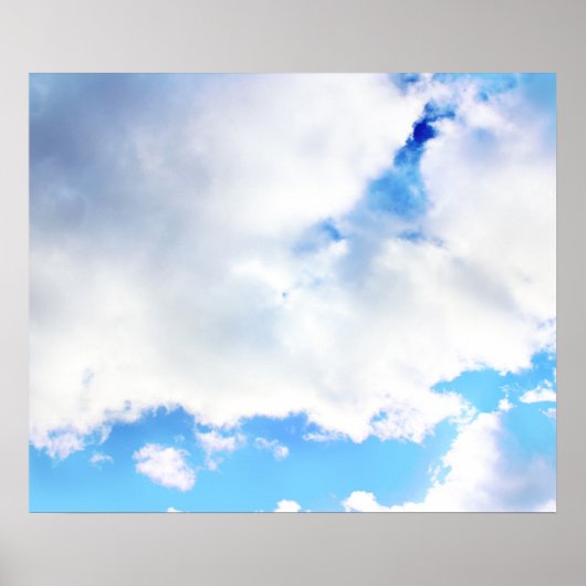 Puffy White Clouds en Blue Sky Poster (Voorkant)