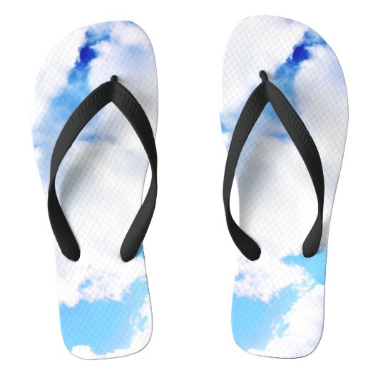 Puffy White Clouds en Blue Sky Teenslippers (Voetbed)
