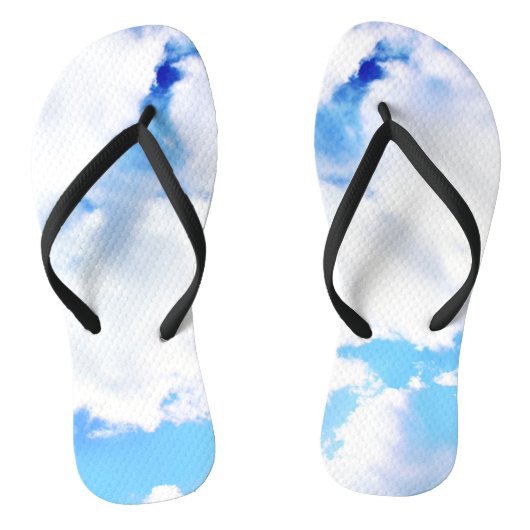 Puffy White Clouds en Blue Sky Teenslippers (Voetbed)