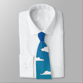 Puffy White Clouds Light to Dark Blue Sky Necktie Stropdas (Gebonden)