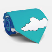 Puffy White Clouds Light to Dark Blue Sky Necktie Stropdas (Opgerold)