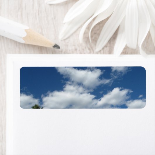 Puffy White Clouds Retouradreslabels Etiket (Insitu)