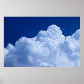 Puffy wolken in de blauwe lucht poster (Voorkant)