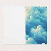 Puffy Zee Clouds Cartoon Achtergrond Visitekaartje (Buitenkant ongevouwen)
