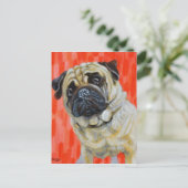 Pug 0range briefkaart (Staand voorkant)