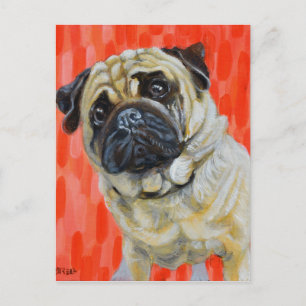 Pug 0range briefkaart