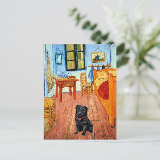 Pug 17 (black) - The Room Briefkaart (Staand voorkant)