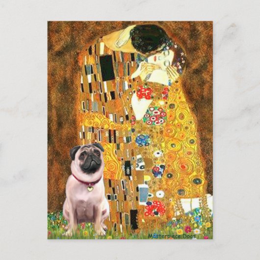Pug 1 - De Kus Briefkaart (Voorkant)