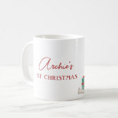 Pug 1st Christmas gepersonaliseerd Koffiemok (Voorkant links)