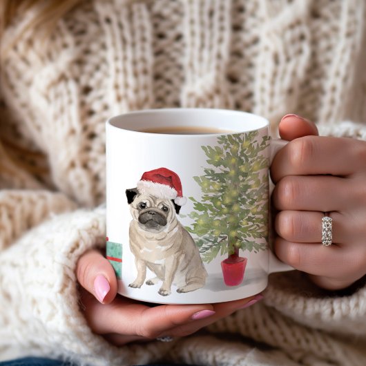 Pug 1st Christmas gepersonaliseerd Koffiemok