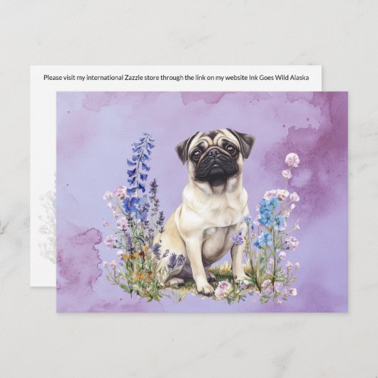 Pug 2 - Briefkaart (Voorkant / Achterkant)