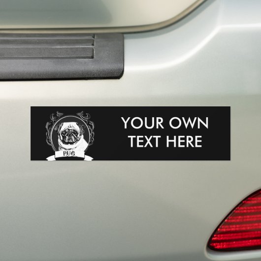 PUG (2) BUMPERSTICKER (Op auto)