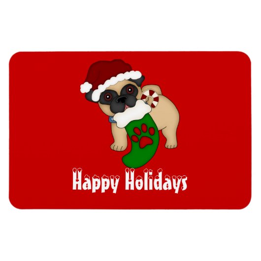 PUG #2 Kerstmis Premium magneet (Horizontaal)