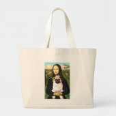Pug 3 (muurtje) - Mona Lisa Grote Tote Bag (Voorkant)