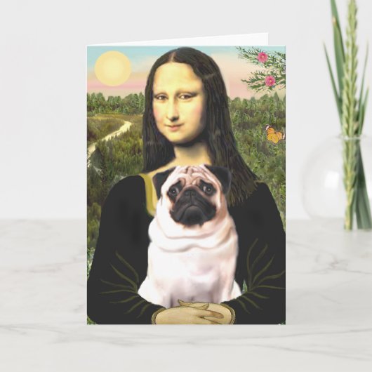 Pug 3 (zonsondergang) - Mona Lisa Kaart (Voorkant)