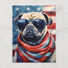 Pug 4 juli Onafhankelijkheidsdag Briefkaart