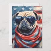 Pug 4 juli Onafhankelijkheidsdag Feestdagenkaart (Voorkant)