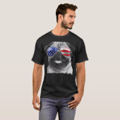 Pug 4th of July s Merica Mannen Vrouwen USA Amerik T-shirt (Voorkant volledig)