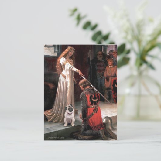 Pug 5 (flauw) - de colade briefkaart (Staand voorkant)