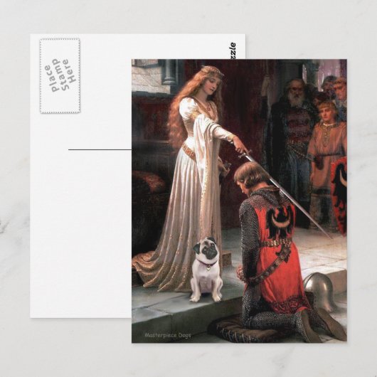 Pug 5 (flauw) - de colade briefkaart (Voorkant / Achterkant)