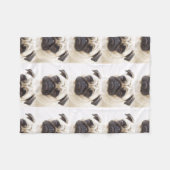 pug-7 fleece deken (Voorkant (Horizontaal))
