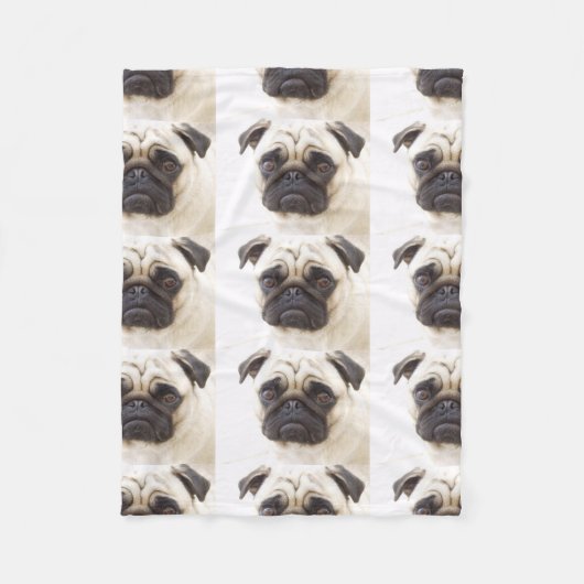 pug-7 fleece deken (Voorkant)