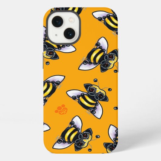Pug-a-Bee iPhone Hoesje (Achterkant)