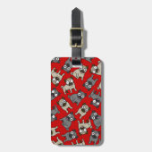 Pug-a-Dot (rood) Bagagelabel (Voorkant verticaal)