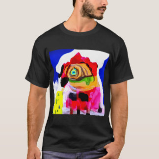 Pug Abstracte Kunst Kleurrijke Pug Kunst Aquarel P T-shirt