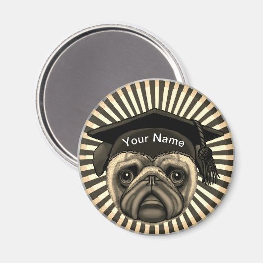Pug Afstudeerder Magneet (Voorkant / Achterkant)