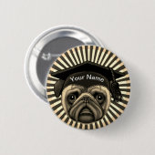 Pug Afstudeerder Ronde Button 5,7 Cm (Voorkant /achterkant)