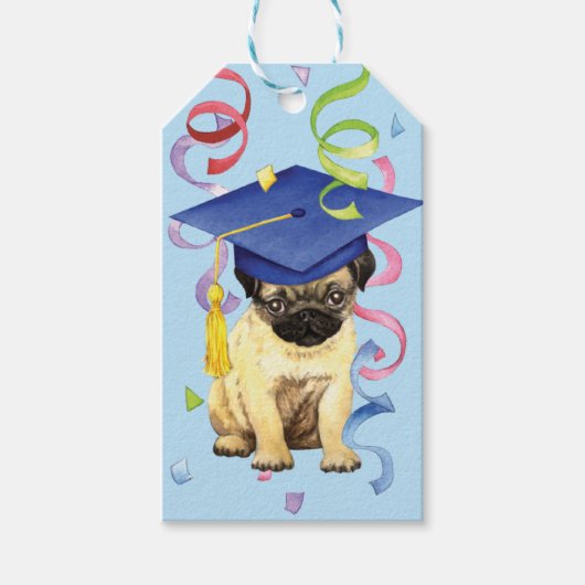 Pug Afstuderen Cadeaulabel (Voorkant)