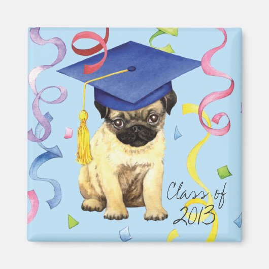 Pug Afstuderen Magneet (Voorkant)