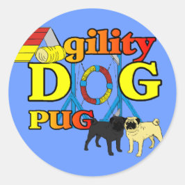 Pug_Agility Gifts Ronde Sticker