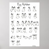 Pug Alphabet A-Z Poster (Voorkant)