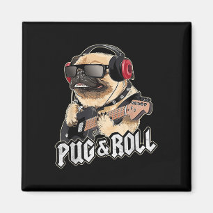 Pug and Roll Leuke Rockstar gitaar Rockin Music Si Magneet