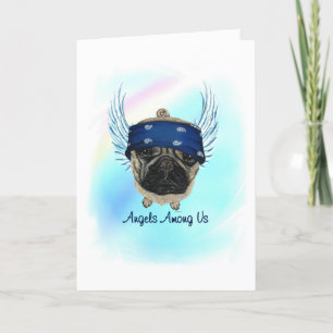 Pug Angel Dog Pet Loss Sympathy Card Bedankkaart