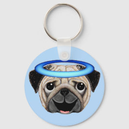Pug Angel Emoji - Angel Pug Emoji Sleutelhanger