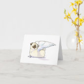 Pug Angel Wings kaart (Gele Bloem)