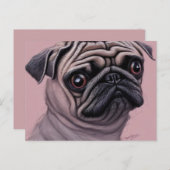 Pug Ansichtkaart Briefkaart (Voorkant / Achterkant)