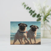 Pug Ansichtkaart Briefkaart (Staand voorkant)