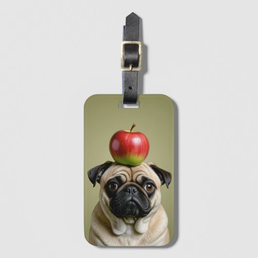 Pug Apple Bagagelabel (Voorkant (verticaal))