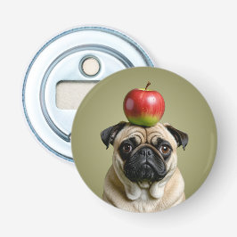 Pug Apple Button Flesopener