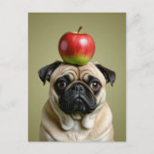 Pug Apple Feestdagenkaart (Voorkant)
