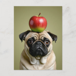 Pug Apple Feestdagenkaart
