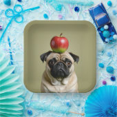 Pug Apple Papieren Bordje (Feest)