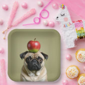 Pug Apple Papieren Bordje (Feest)