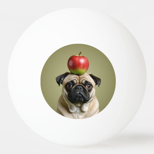 Pug Apple Pingpongbal (Voorkant)