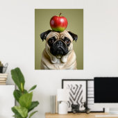 Pug Apple Poster (Thuiskantoor)