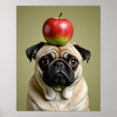 Pug Apple Poster (Voorkant)